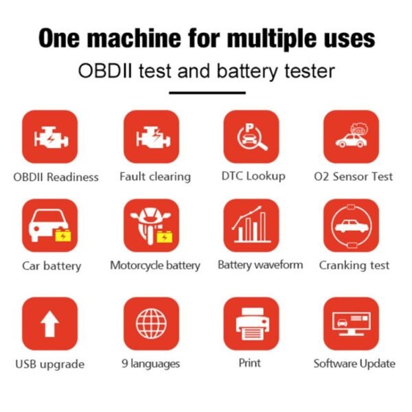 KONNWEI KW870 2 in 1 Car OBD2 Fault Diagnosis + Battery Tester - Image 3