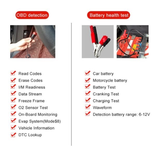 KONNWEI KW870 2 in 1 Car OBD2 Fault Diagnosis + Battery Tester - Image 4