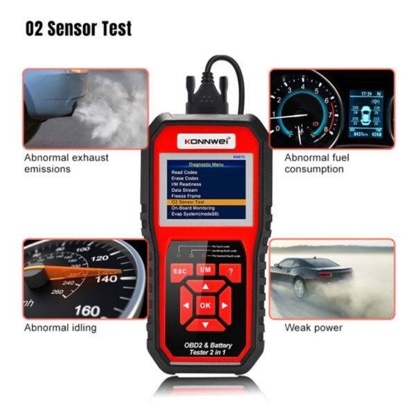 KONNWEI KW870 2 in 1 Car OBD2 Fault Diagnosis + Battery Tester - Image 7