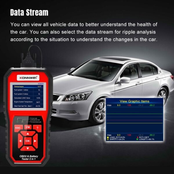 KONNWEI KW870 2 in 1 Car OBD2 Fault Diagnosis + Battery Tester - Image 9