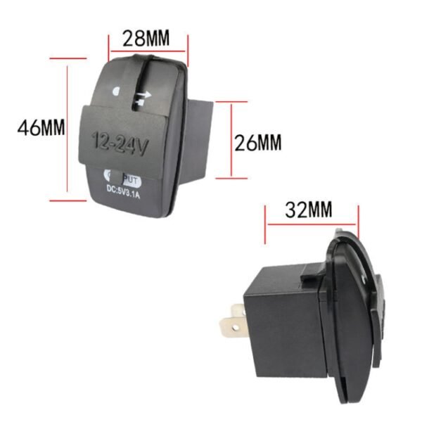 2 PCS Switch Type Dual USB 3.1A Car Charger 12-24V - Image 3
