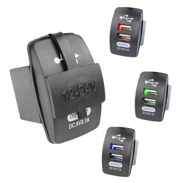 2 PCS Switch Type Dual USB 3.1A Car Charger 12-24V - Image 7