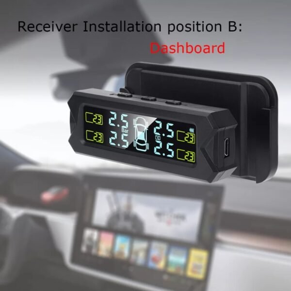 Car High Precision Solar Charging Tire Pressure Monitoring System TPMS, Built-in Voice Sensor - Image 10