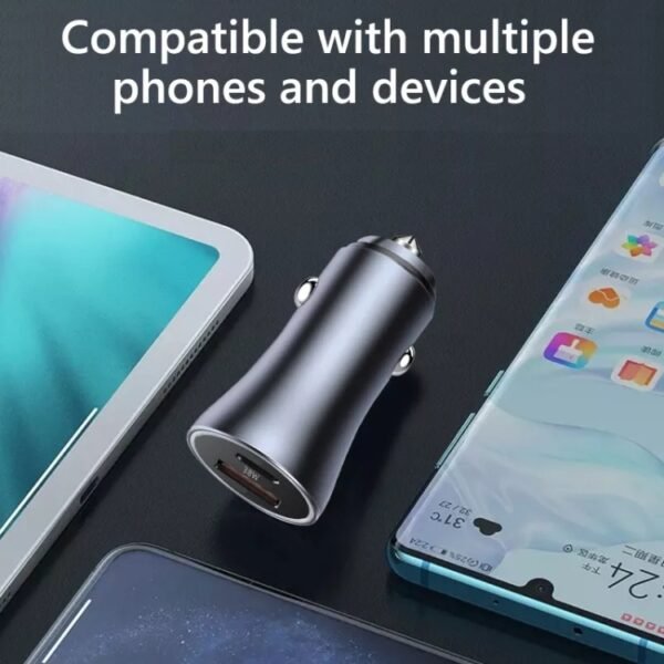 PD 20W Aluminum Alloy Dual Interface Car Fast Charger - Image 9