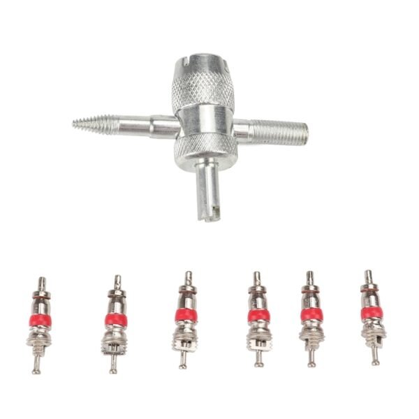 4 in 1 Remover Tool + 6 Car Trunk Motorcycles Tire Valve
