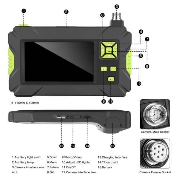 P30 5.5mm IP67 Waterproof 4.3 inch HD Portable Endoscope - Image 8
