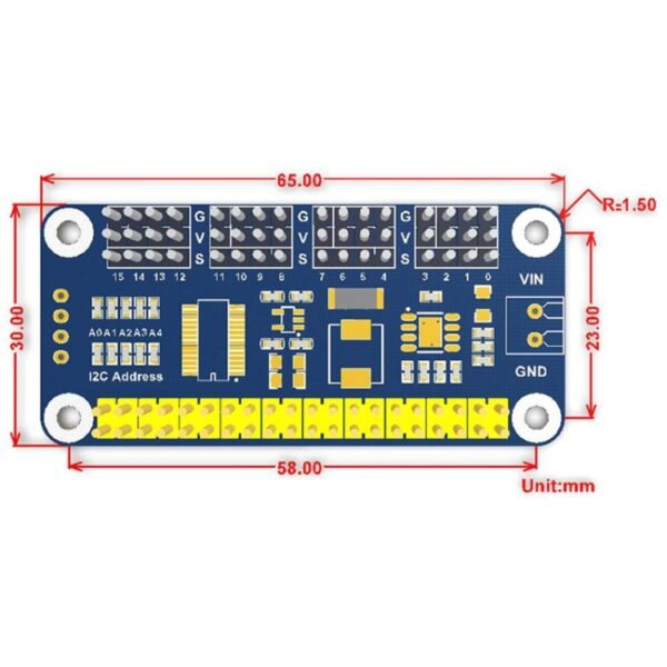 Waveshare 16-Channel 12-bit I2C Servo Driver HAT for Raspberry Pi - Image 5