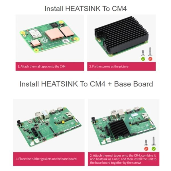 WAVESHARE Aluminum Heatsink for Raspberry Pi CM4, with Antenna Notch - Image 7