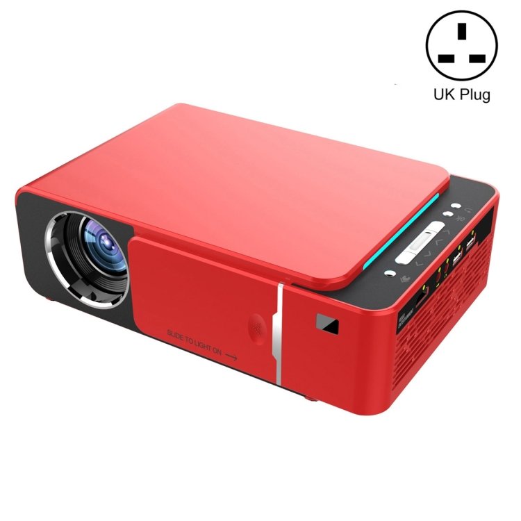 T6 2000ANSI Lumens Mini Theater Projector, Android 7.1 RK3128 Quad Core, 1GB+8GB, UK Plug, Android Version UK Plug