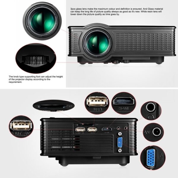 LY-40 1800 Lumens 1280 x 800 Home Theater LED Projector with Remote Control, UK Plug, LY-40 UK Plug - Image 2