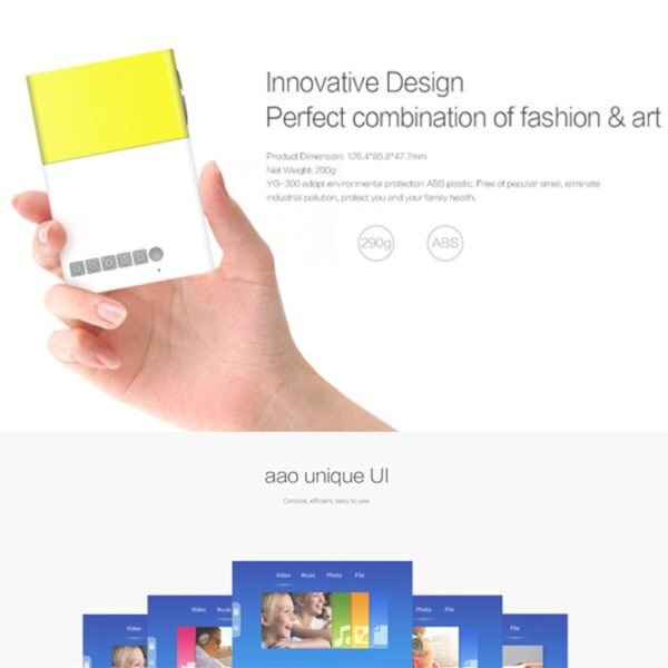 YG300 400LM Portable Mini Home Theater LED Projector with Remote Controller, Support HDMI, AV, SD, USB Interfaces - Image 3