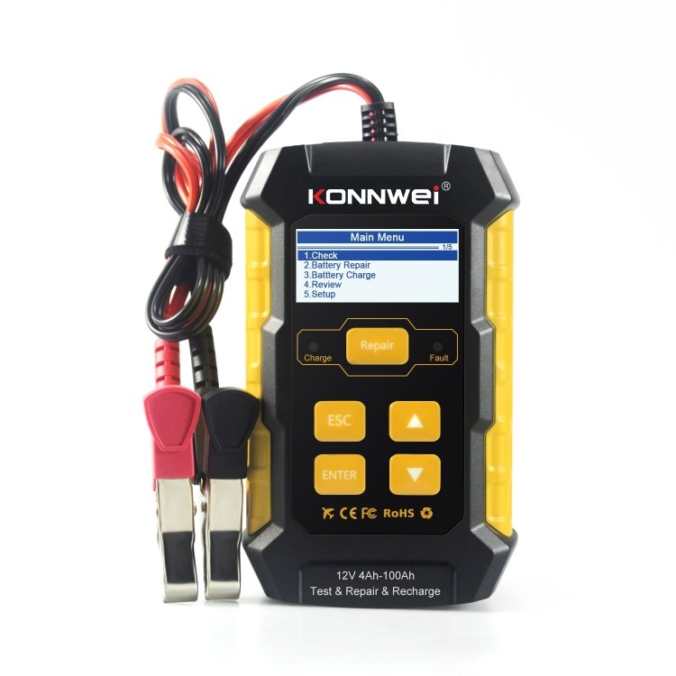 KONNWEI KW510 3 in 1 Car Battery Tester / Charger / Repairer, Support 8 Languages, KW510(EU Plug), KW510(US Plug)