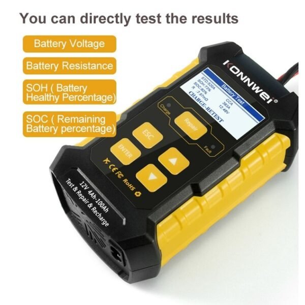 KONNWEI KW510 3 in 1 Car Battery Tester / Charger / Repairer, Support 8 Languages, KW510(EU Plug), KW510(US Plug) - Image 12