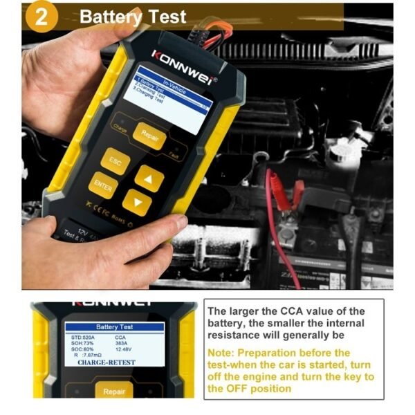 KONNWEI KW510 3 in 1 Car Battery Tester / Charger / Repairer, Support 8 Languages, KW510(EU Plug), KW510(US Plug) - Image 13