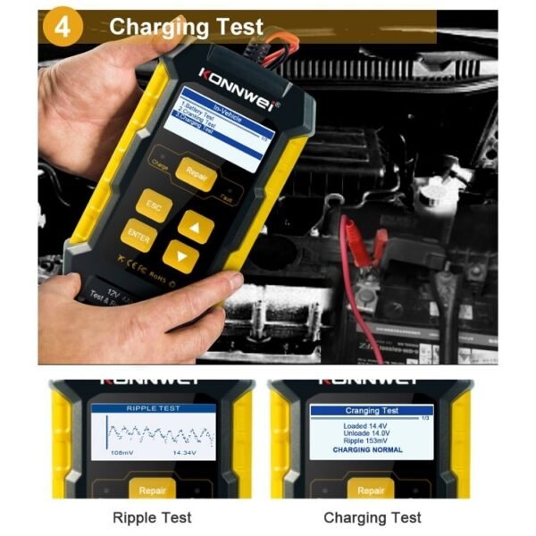 KONNWEI KW510 3 in 1 Car Battery Tester / Charger / Repairer, Support 8 Languages, KW510(EU Plug), KW510(US Plug) - Image 15