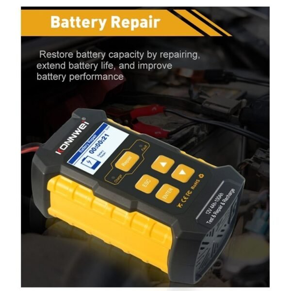 KONNWEI KW510 3 in 1 Car Battery Tester / Charger / Repairer, Support 8 Languages, KW510(EU Plug), KW510(US Plug) - Image 8