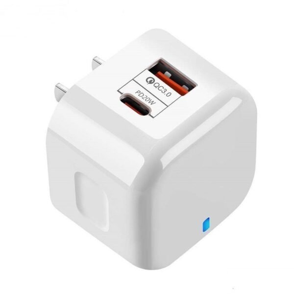 20W PD + QC 3.0 Dual Ports Travel Charger Power Adapter,, US Plug, EU Plug, UK Plug - Image 3