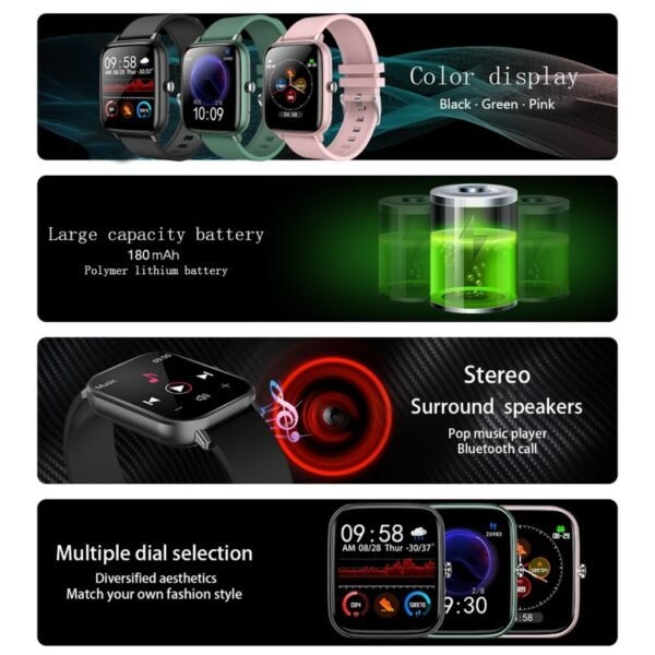 P6 1.54 inch TFT Color Screen IP68 Waterproof Smart Bracket, Support Bluetooth Call / Sleep Monitoring / Heart Rate Monitoring - Image 3