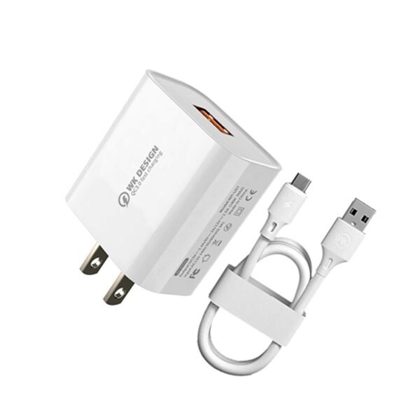 WK WP-U57 18W Speed QC3.0 Fast Charger + USB to Type-C / USB-C Data Cable, US Plug, EU Plug, UK Plug