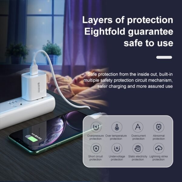 WK WP-U57 18W Speed QC3.0 Fast Charger + USB to Type-C / USB-C Data Cable, US Plug, EU Plug, UK Plug - Image 8