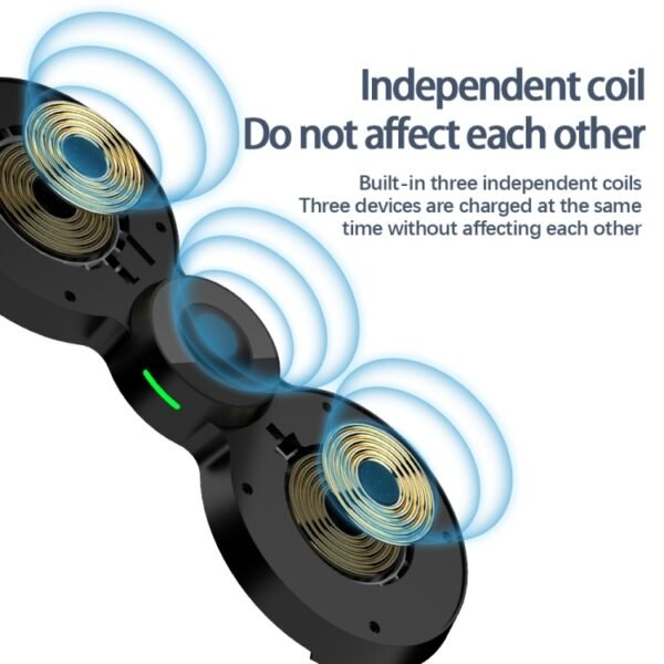 H20 15W QI Standard 3 in 1 Planar Figure-8-shaped Magnetic Wireless Charger for Phones & Apple Watch & AirPods - Image 4