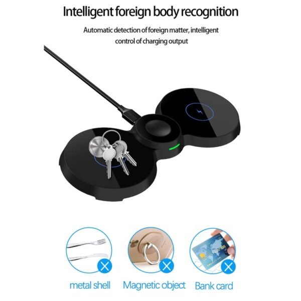 H20 15W QI Standard 3 in 1 Planar Figure-8-shaped Magnetic Wireless Charger for Phones & Apple Watch & AirPods - Image 5