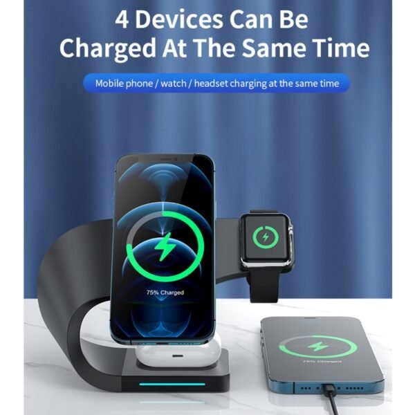 4 In 1 Multi-function Smart Magnetic Wireless Charger for iPhone & iWatches & AirPods - Image 2