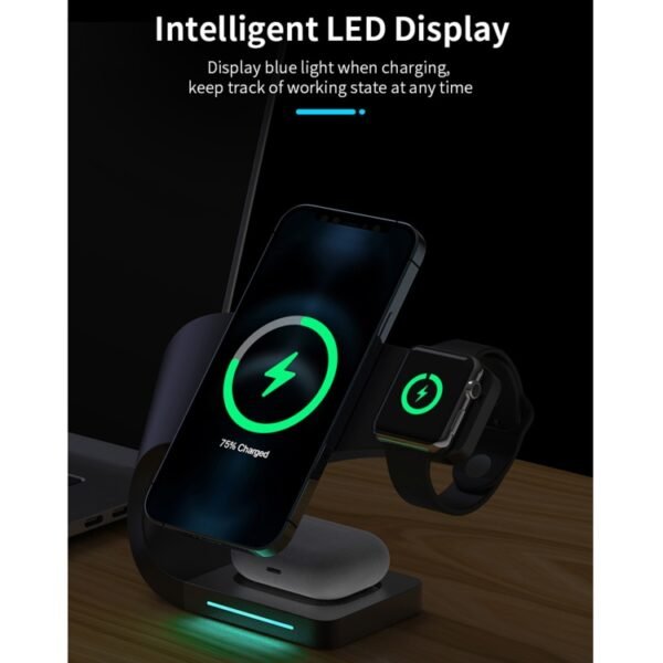 4 In 1 Multi-function Smart Magnetic Wireless Charger for iPhone & iWatches & AirPods - Image 7