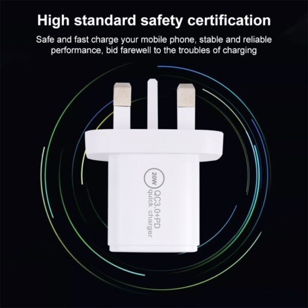 20WACB 20W QC3.0 + PD Quick Charger, AU Plug, EU Plug, US Plug - Image 3