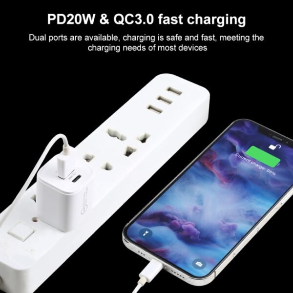 20WACB 20W QC3.0 + PD Quick Charger, AU Plug, EU Plug, US Plug - Image 5
