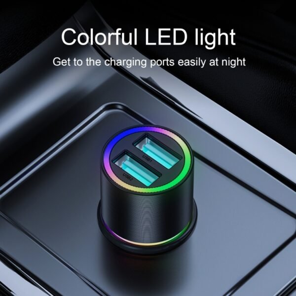 JOYROOM JR-CL10 4.8A Dual USB Car Charger with 3 In 1 Charging Cable, Charger with Cable - Image 5