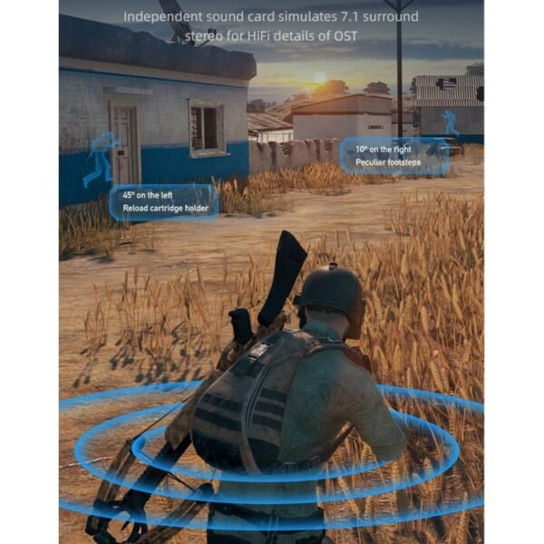 awei GM-5 USB + 3.5mm Ambient Light Gaming Wired Headset with Microphone, GM-5 - Image 3