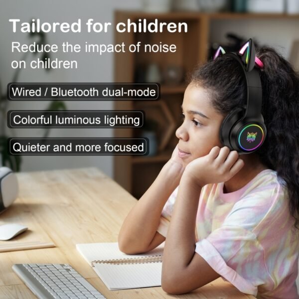 ONIKUMA B90 RGB Lighting Wireless Bluetooth Headphone, B90 - Image 7