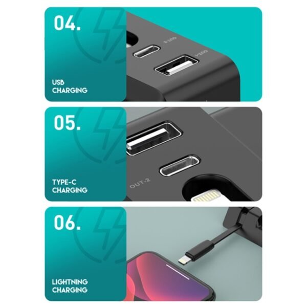D2 15W Max 6 in 1 Multifunction Fast Wireless Charger Holder - Image 6