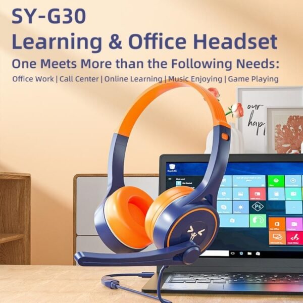 SOYTO SY-G30 Wired Noise Cancelling Ergonomic Gaming Headset, 3.5mm, USB - Image 2
