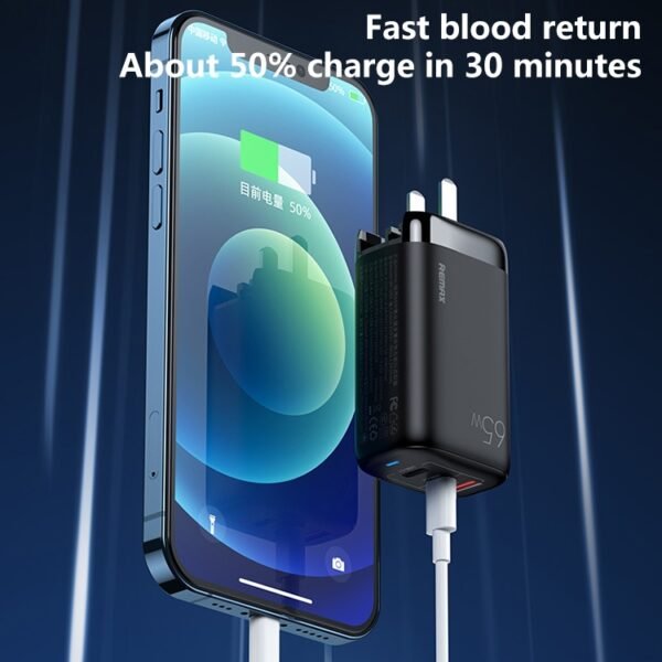 REMAX RP-U55 Territory Series 65W USB+Dual USB-C / Type-C Interface Fast Charger, CN Plug - Image 7