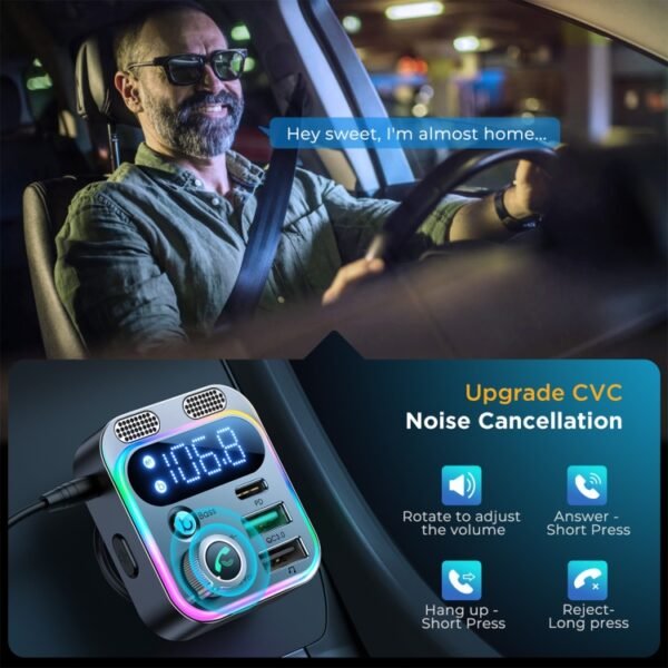 JOYROOM JR-CL16 48W Bluetooth 5.0 Car Wireless FM Transmitter, JR-CL16 - Image 5
