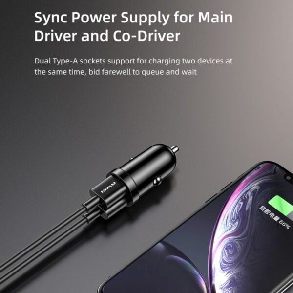 awei C-826 Mini Dual USB 2.4A Car Charger, C-826 - Image 6
