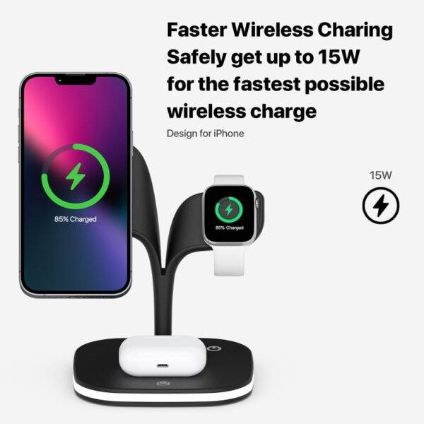 YM-UD22 15W 5 in 1 Magnetic Wireless Charger with Stand Function - Image 4