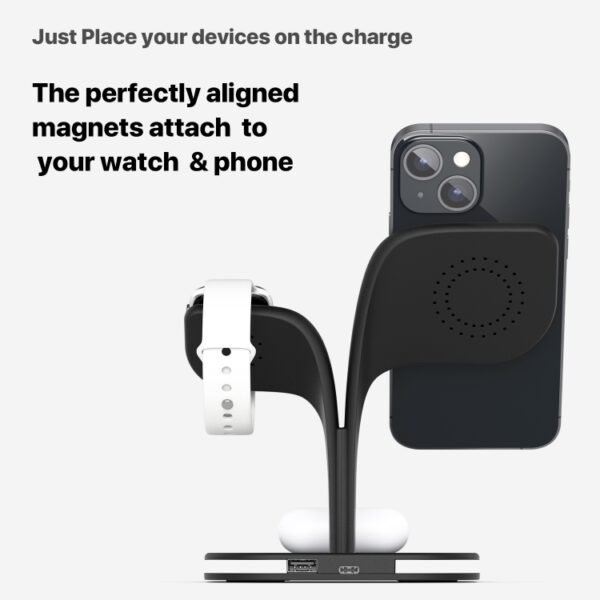 YM-UD22 15W 5 in 1 Magnetic Wireless Charger with Stand Function - Image 5