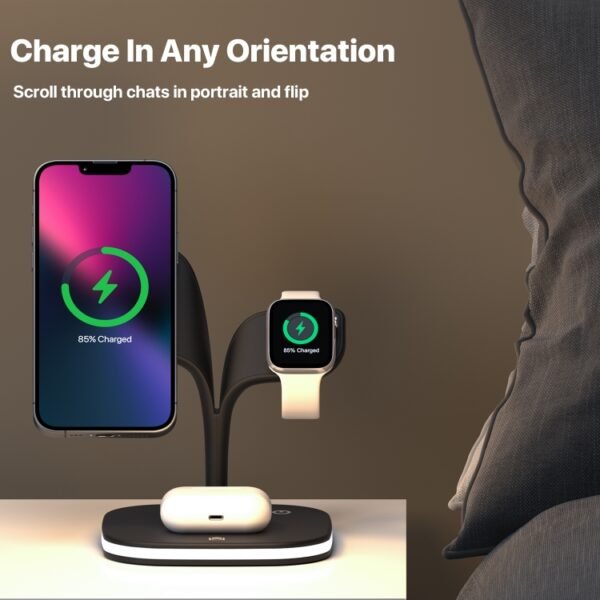 YM-UD22 15W 5 in 1 Magnetic Wireless Charger with Stand Function - Image 7