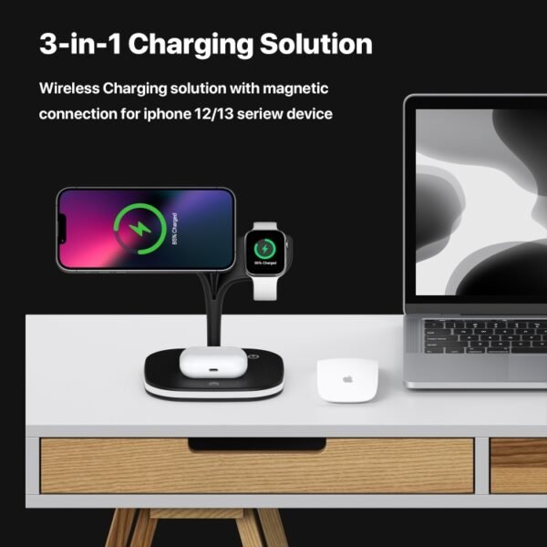 YM-UD22 15W 5 in 1 Magnetic Wireless Charger with Stand Function - Image 8