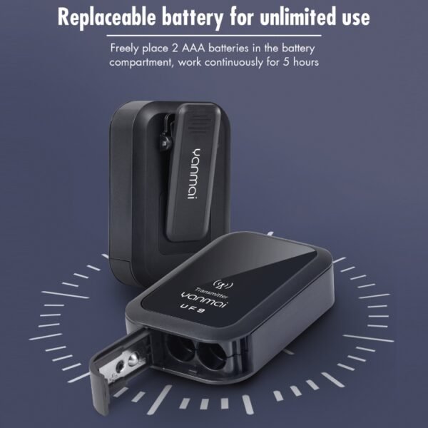 Yanmai UF9 Broadcast Wireless Lavalier Microphone Mini Clip-on Mic - Image 7