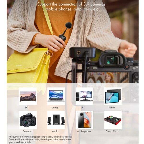 Yanmai UF9 Broadcast Wireless Lavalier Microphone Mini Clip-on Mic - Image 10