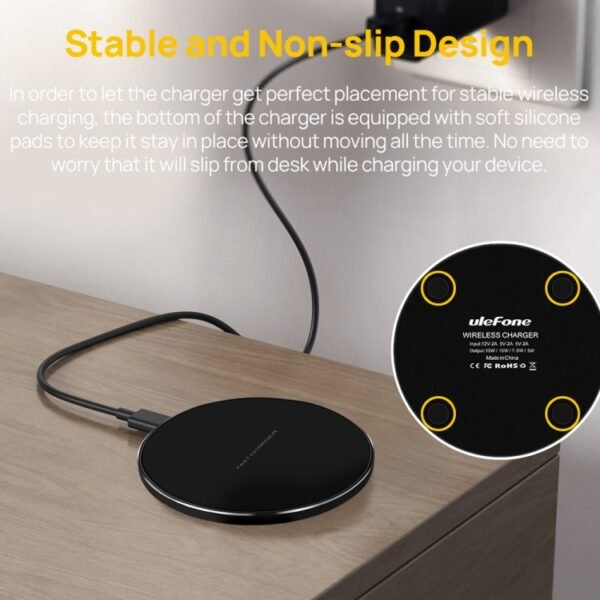 Ulefone UF005 15W Round Fast Charging Qi Wireless Charger, Ulefone UF005 - Image 7