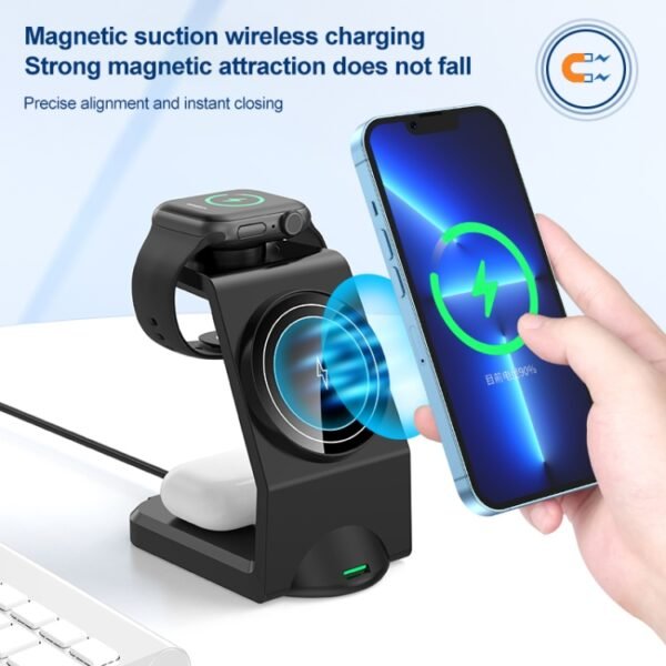 WT-158 MagSafe Magnetic Multi in One Wireless Charger - Image 4