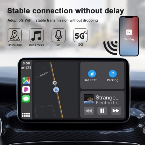THT-020-2 USB + USB-C / Type-C Wired to Wireless Carplay Adapter for iPhone, THT-020-2 - Image 5