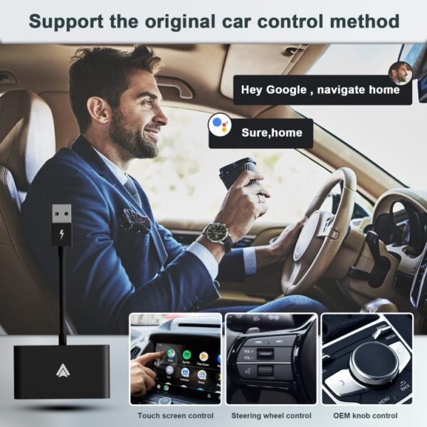 THT-020-2+ USB + USB-C / Type-C Wired to Wireless Carplay Adapter for Android Smartphone, THT-020-2+ - Image 3