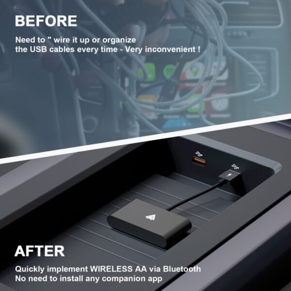 THT-020-2+ USB + USB-C / Type-C Wired to Wireless Carplay Adapter for Android Smartphone, THT-020-2+ - Image 5