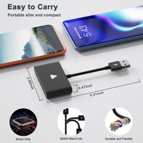 THT-020-2+ USB + USB-C / Type-C Wired to Wireless Carplay Adapter for Android Smartphone, THT-020-2+ - Image 7